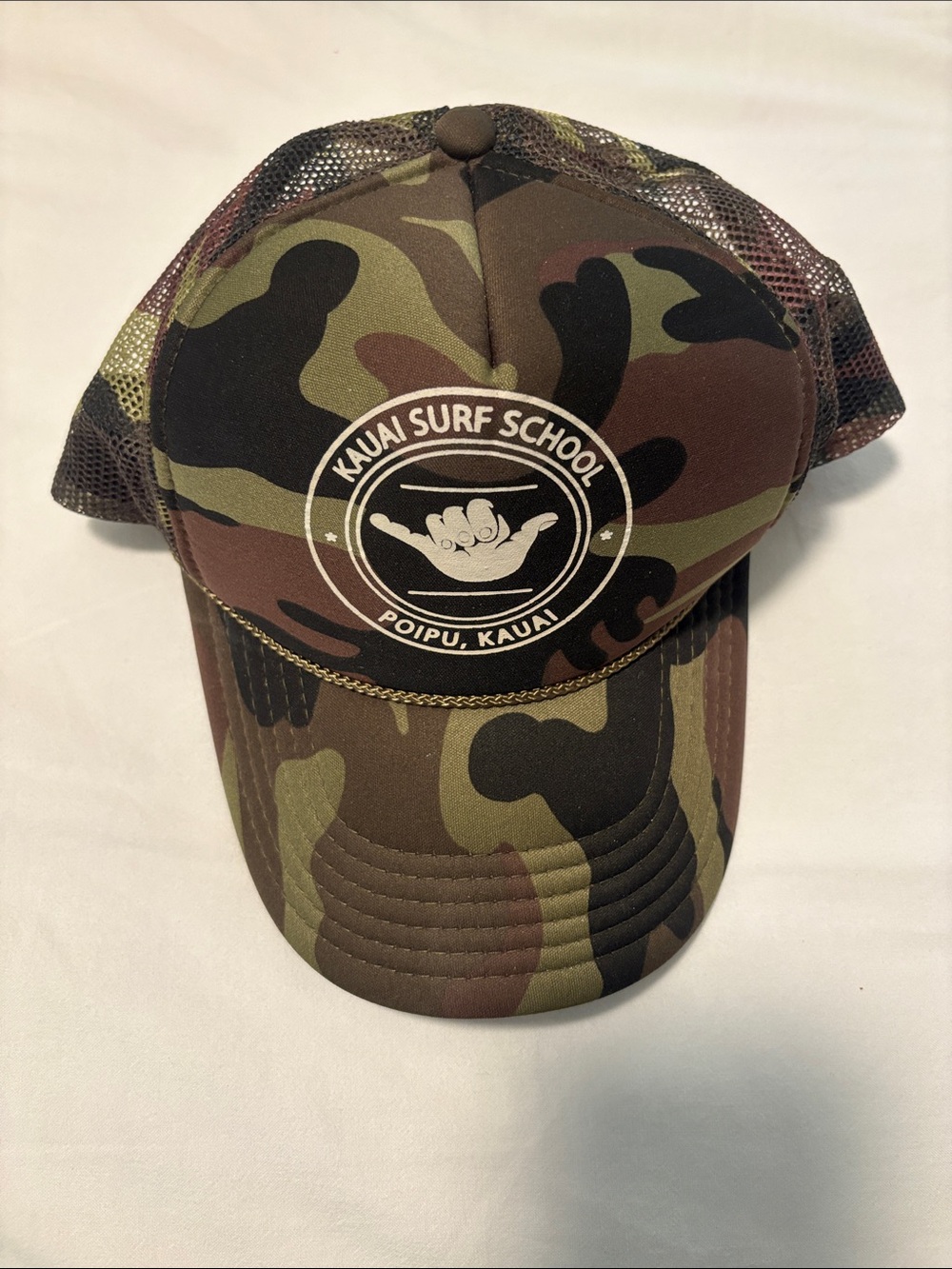 Trucker Hat Green Black Brown Camo Kauai Hawaii Surf Cap Men’s Women’s Otto